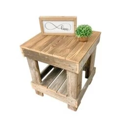 Cheap 😀 del Hutson Designs 100 Percent Reclaimed Solid Wood Rustic Contemporary Country Farmhouse Decor End Table for Living Room or Bedroom, Natural 🌟 -End And Side Tables shop unnamed file 2556