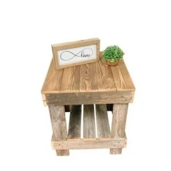 Cheap 😀 del Hutson Designs 100 Percent Reclaimed Solid Wood Rustic Contemporary Country Farmhouse Decor End Table for Living Room or Bedroom, Natural 🌟 -End And Side Tables shop unnamed file 2557