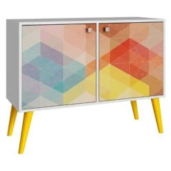 Brand new 🎉 Avesta 2.0 Double Side Table - Manhattan Comfort White/yellow 😀 -End And Side Tables shop unnamed file 2591