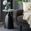 Discount 👍 Contemporary Marble Drum Accent Table - Olivia & May Charcoal Gray 👍 -End And Side Tables shop unnamed file 2592