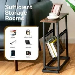 Wholesale ✔️ Costway Industrial End Side Table Mesh Magazine Holder Nightstand Rustic Brown 😍 -End And Side Tables shop unnamed file 2602