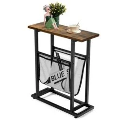 Wholesale ✔️ Costway Industrial End Side Table Mesh Magazine Holder Nightstand Rustic Brown 😍 -End And Side Tables shop unnamed file 2604
