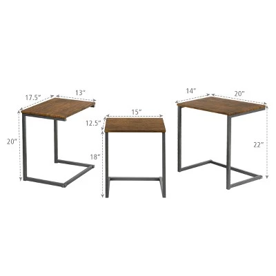 Best Pirce π Costway 3 Pcs Nesting Coffee End Table Set Stacking Side Nightstand Living Room Office β 3 Best Pirce π Costway 3 Pcs Nesting Coffee End Table Set Stacking Side Nightstand Living Room Office β