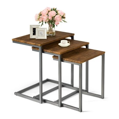 Best Pirce π Costway 3 Pcs Nesting Coffee End Table Set Stacking Side Nightstand Living Room Office β 11 Best Pirce π Costway 3 Pcs Nesting Coffee End Table Set Stacking Side Nightstand Living Room Office β - Image 9