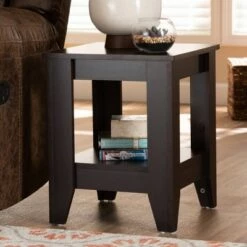 Best Pirce 💯 Audra Wood End Table Dark Brown - Baxton Studio 🤩 -End And Side Tables shop unnamed file 2695