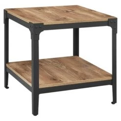 Discount 💯 Set of 2 Benny Urban Industrial Angle Iron Side Tables - Saracina Home Dark Walnut 👏 -End And Side Tables shop unnamed file 27