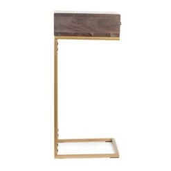New 🛒 Bucyrus Rustic Glam Handcrafted Acacia Wood C Shaped Side Table Dark Brown/Gold - Christopher Knight Home 😉 -End And Side Tables shop unnamed file 2722