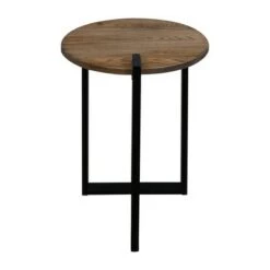 Best reviews of 😉 Contemporary Round End Table Gray/Black - Flora Home ⌛