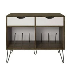 Wholesale 👏 Concord Turntable Stand with Drawers - Novogratz Brown Oak ⌛ -End And Side Tables shop unnamed file 2762