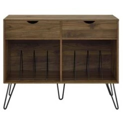Wholesale 👏 Concord Turntable Stand with Drawers - Novogratz Brown Oak ⌛ -End And Side Tables shop unnamed file 2763