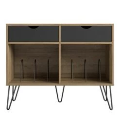 Wholesale 👏 Concord Turntable Stand with Drawers - Novogratz Brown Oak ⌛ -End And Side Tables shop unnamed file 2765