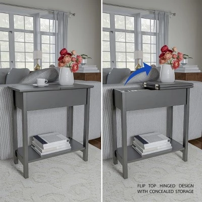 Hot Sale π Hastings Home Narrow Flip Top End Table β Gray β 5 Hot Sale π Hastings Home Narrow Flip Top End Table β Gray β - Image 3