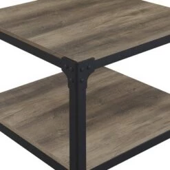 Discount 💯 Set of 2 Benny Urban Industrial Angle Iron Side Tables - Saracina Home Dark Walnut 👏 -End And Side Tables shop unnamed file 28