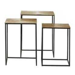 Buy ✔️ Set of 3 Glam Aluminum Accent Tables - Olivia & May Black/ Gold 💯 -End And Side Tables shop unnamed file 281