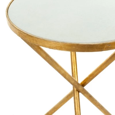 Best deal π₯° Marcie Gold Foil Round Top Accent Table - Gold/White Granite - Safavieh π₯° 4 Best deal π₯° Marcie Gold Foil Round Top Accent Table - Gold/White Granite - Safavieh π₯° - Image 2