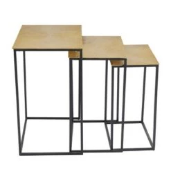 Buy ✔️ Set of 3 Glam Aluminum Accent Tables - Olivia & May Black/ Gold 💯 -End And Side Tables shop unnamed file 282