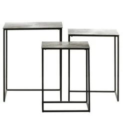 Buy ✔️ Set of 3 Glam Aluminum Accent Tables - Olivia & May Black/ Gold 💯 -End And Side Tables shop unnamed file 283