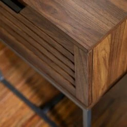 Deals 🧨 Visconti Boho Slat Pull Down Door Side Table - Saracina Home English Oak ✨ -End And Side Tables shop unnamed file 2832