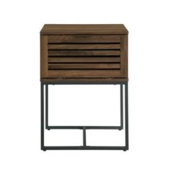 Deals 🧨 Visconti Boho Slat Pull Down Door Side Table - Saracina Home English Oak ✨ -End And Side Tables shop unnamed file 2836