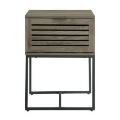Deals 🧨 Visconti Boho Slat Pull Down Door Side Table - Saracina Home English Oak ✨ -End And Side Tables shop unnamed file 2837