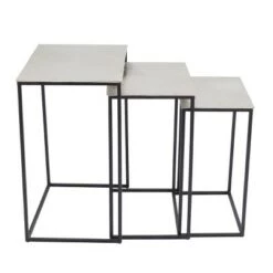 Buy ✔️ Set of 3 Glam Aluminum Accent Tables - Olivia & May Black/ Gold 💯 -End And Side Tables shop unnamed file 284
