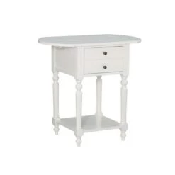 Discount ⌛ Marco Table with Dropleaf - Powell Company White 🔔 -End And Side Tables shop unnamed file 2857