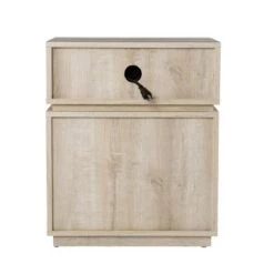 Promo 🥰 Gelday Side Table with Charging Station Whitewashed Oak - Aiden Lane 😍 -End And Side Tables shop unnamed file 2863