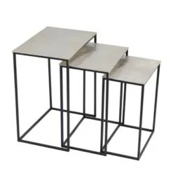 Buy ✔️ Set of 3 Glam Aluminum Accent Tables - Olivia & May Black/ Gold 💯 -End And Side Tables shop unnamed file 287
