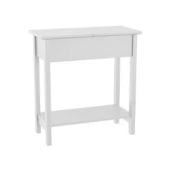 Best Sale 👏 Hastings Home Narrow Flip Top End Table – White 💯 -End And Side Tables shop unnamed file 2877
