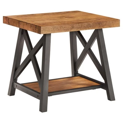 Cheapest π Lanshire Rustic Industrial Metal & Wood End, Console & Cocktail Table Set - Oak - Inspire Q π 3 Cheapest π Lanshire Rustic Industrial Metal & Wood End, Console & Cocktail Table Set - Oak - Inspire Q π
