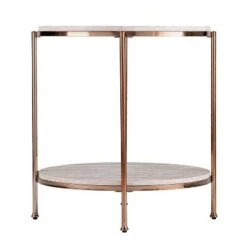 Best Sale 🥰 Sula Round Faux Stone End Table - Aiden Lane Champagne ✨ -End And Side Tables shop unnamed file 2880