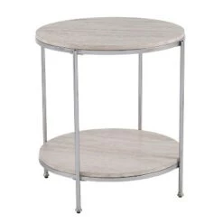 Best Sale 🥰 Sula Round Faux Stone End Table - Aiden Lane Champagne ✨ -End And Side Tables shop unnamed file 2884