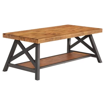 Cheapest π Lanshire Rustic Industrial Metal & Wood End, Console & Cocktail Table Set - Oak - Inspire Q π 7 Cheapest π Lanshire Rustic Industrial Metal & Wood End, Console & Cocktail Table Set - Oak - Inspire Q π - Image 5