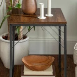 Cheapest 🤩 Middleford Urban Industrial Metal Accent Side Table - Saracina Home Rustic Oak 💯 -End And Side Tables shop unnamed file 2923