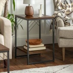 Cheapest 🤩 Middleford Urban Industrial Metal Accent Side Table - Saracina Home Rustic Oak 💯 -End And Side Tables shop unnamed file 2924