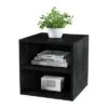 Wholesale 🛒 Hastings Home Stackable Contemporary Minimalist Modular Cube End Table With Double Shelves for Bedroom, Living Room, Office - Black 🌟 -End And Side Tables shop unnamed file 2955