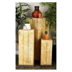 Discount β Wood (Set of 3) Square Pedestal Accent Tables Natural - Olivia & May π 13 Discount β Wood (Set of 3) Square Pedestal Accent Tables Natural - Olivia & May π -End And Side Tables shop unnamed file 2971