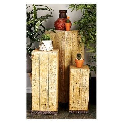 Discount β Wood (Set of 3) Square Pedestal Accent Tables Natural - Olivia & May π 7 Discount β Wood (Set of 3) Square Pedestal Accent Tables Natural - Olivia & May π - Image 5
