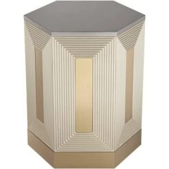 Coupon ✨ 55 Downing Street Danika 24" Wide Mid-Century Champagne Silver Round Side Table 🎁 -End And Side Tables shop unnamed file 2977