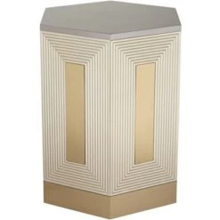 Coupon ✨ 55 Downing Street Danika 24" Wide Mid-Century Champagne Silver Round Side Table 🎁 -End And Side Tables shop unnamed file 2978