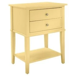 Promo 🔥 Durham Accent Table with 2 Drawers - Room & Joy Yellow 🧨 -End And Side Tables shop unnamed file 2988