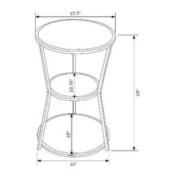 Outlet 🎁 Powell Company Evie 3 Tier Side Table - Powell Gold 😀 -End And Side Tables shop unnamed file 3006