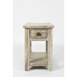 Cheap 😉 Wooden One Drawer Chairside Table - Benzara White 🎉 -End And Side Tables shop unnamed file 3023