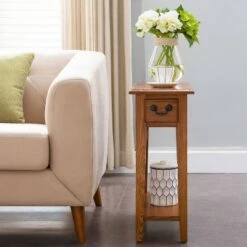 Buy ❤️ Favorite Finds Side Table Medium Oak Finish - Leick Home 🌟 -End And Side Tables shop unnamed file 3037