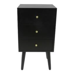 Best Pirce 🌟 Decor Therapy Mid Century Three Drawer Wood Side Table - Black - Décor Therapy 🌟 -End And Side Tables shop unnamed file 3072
