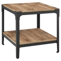 Discount 💯 Set of 2 Benny Urban Industrial Angle Iron Side Tables - Saracina Home Dark Walnut 👏 -End And Side Tables shop unnamed file 31