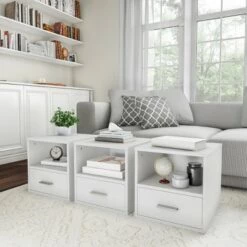 Discount 🎉 Hastings Home Cube End Table with Drawer, White 🔥 -End And Side Tables shop unnamed file 3125