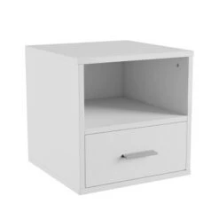 Discount 🎉 Hastings Home Cube End Table with Drawer, White 🔥 -End And Side Tables shop unnamed file 3126