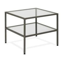 Promo ✨ Studio Designs Home Camber Modern Glass End Table 25" - Studio Designs Gray 🥰 -End And Side Tables shop unnamed file 3164