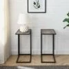 New 🔔 Set of 2 Arja Modern Glam Rectangular C Tables - Saracina Home Mocha/black ⭐ -End And Side Tables shop unnamed file 319